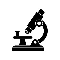 microscope with slide on white background  .svg