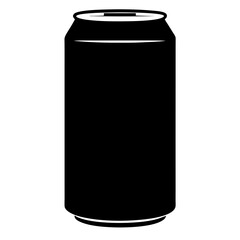Black and white simple illustration of a canned drink with clean look