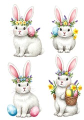 Obraz premium Spring's Florescence: Bunny Blessings AI Generated