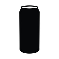 Silhouette of a Generic Tall Can Against a White Background, isolated object