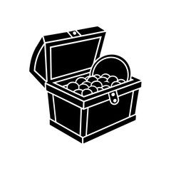 treasure chest with gold coins on white background.svg