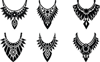 Obraz premium Tribal Jewelry silhouette vector