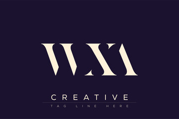 WXA abstract letter logo design. This logo is designed by three abstract letters.