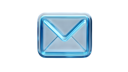 Glossy Blue Email Icon Digital Communication Message Symbol