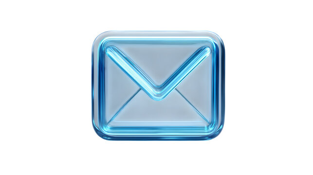 Glossy Blue Email Icon Digital Communication Message Symbol - Powered by Adobe