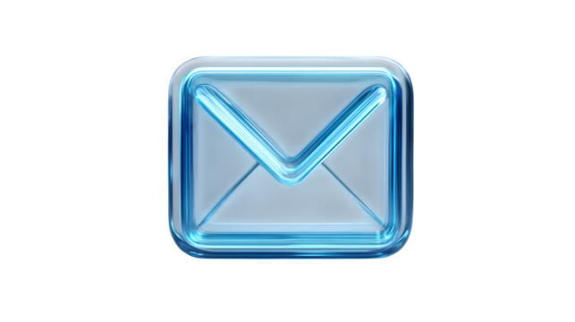 Glossy Blue Email Icon Digital Communication Message Symbol