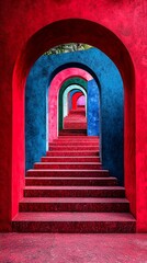 Colorful Archway Staircase