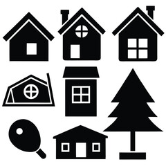 collection home icons  house symbol  set .