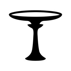 Elegant Black Silhouette of a Classic Champagne Coupe Glass Isolated