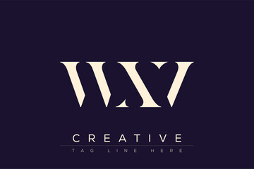 WXV abstract letter logo design. This logo is designed by three abstract letters.