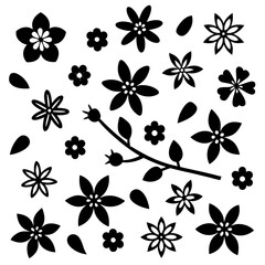 Cherry blossom icons 