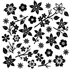 Cherry blossom icons 