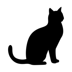 Simple yet elegant silhouette of a regal cat in a sitting position