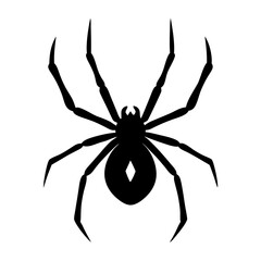 Stylized black widow spider with diamond marking in vector format