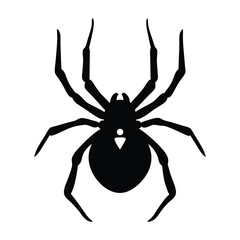 Black widow spider silhouette with hourglass marking on its abdomen