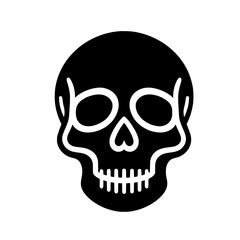 Obraz premium Flat Symmetrical Skull Vector Illustration 