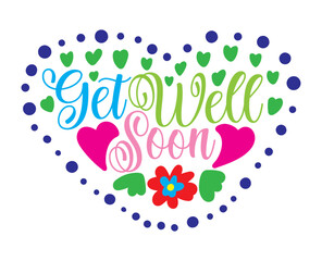 get well soon lettering. vector illustration