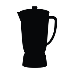 Silhouette of a classic kitchen blender with lid and handle design