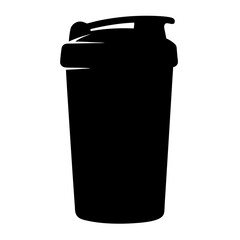 Sleek Black Protein Shaker Silhouette for Fitness and Health Enthusiasts