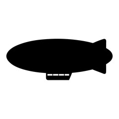 Silhouette of a classic airship or zeppelin floating in the sky © Tanjila