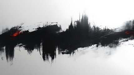 Fototapeta premium Abstract black brushstroke ink splash painting high resolution hd wallpaper