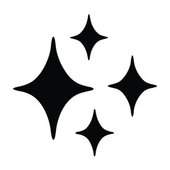 Abstract Black Sparkle Shapes on White Background Creating a Minimalist Design