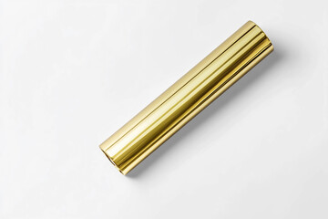 Gold tube mockup displayed on clean white background Generative AI