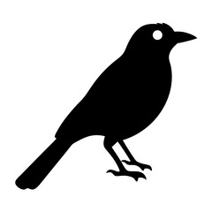 Fototapeta premium Elegant black bird silhouette illustration against a white background for various designs