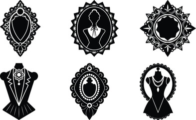 Timeless Brooch silhouette vector