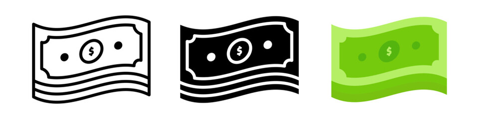 Money icon set. for mobile concept and web design on white background