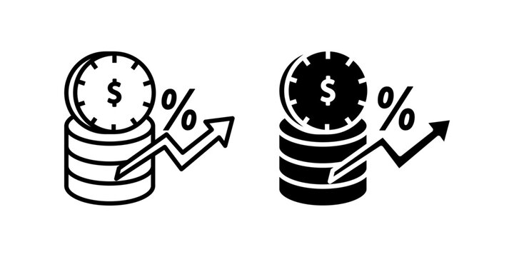 interest rate icon set. for mobile concept and web design on white background