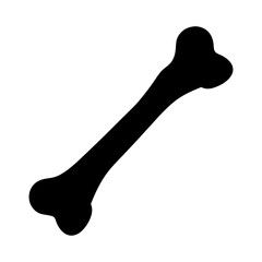 Simple black and white cartoon bone illustration isolated on a background