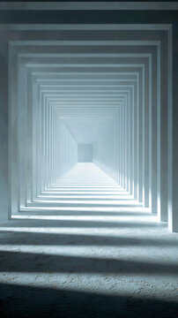 White architectural tunnel angstrom unit minimalist, nonobjective representation of a white architectural tunnel.