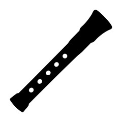 Silhouette of a recorder, representing musical instrument and simple design