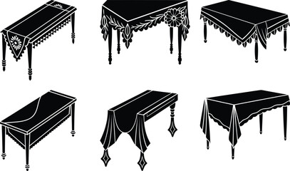 Naklejka premium Table Runner silhouette vector