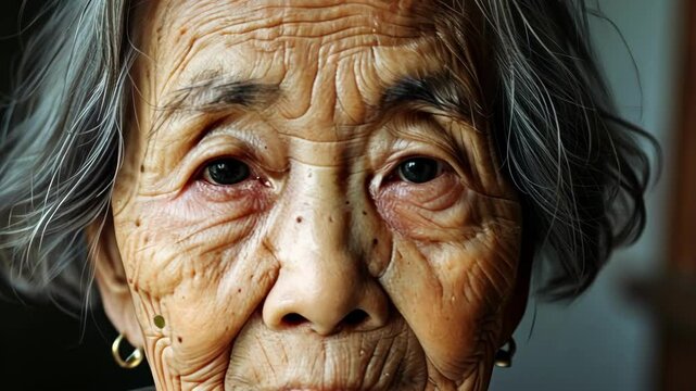 Portrait of a wise and dignified elderly Asian woman