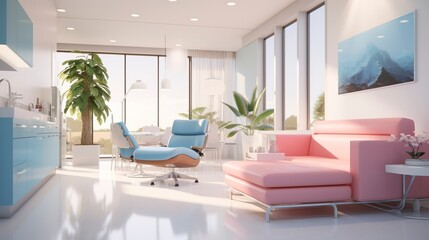 Fototapeta premium A photo of a dental clinic with a relaxing waiting