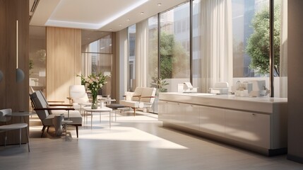 A photo of a dental clinics welcoming reception area