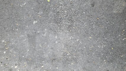 The road surface is dark grey with fallen leaves and flowers. The road surface of the parking lot...