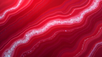 "Luxurious berry marble with glowing iridescent waves. Polished finish for cosmetics & fashion branding. Dramatic color contrast."