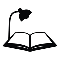 Open Book Illuminated by a Desk Lamp Reading Studying Knowledge Education Learning