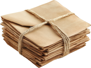 Stacked Vintage Envelopes Tied with Twine