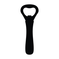 Classic Bottle Opener Silhouette Simple Black and White Kitchen Tool Design for Beer Soda Beverage