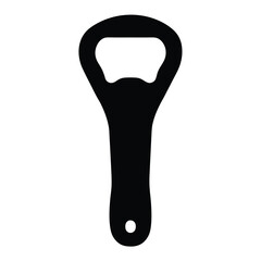 A Simple Black Silhouette of a Bottle Opener for Beverages