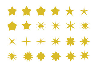 Star icon set in vector format. Includes rating, favorite, bookmark, and achievement styles—perfect for UI, reviews, apps, and visual feedback systems.