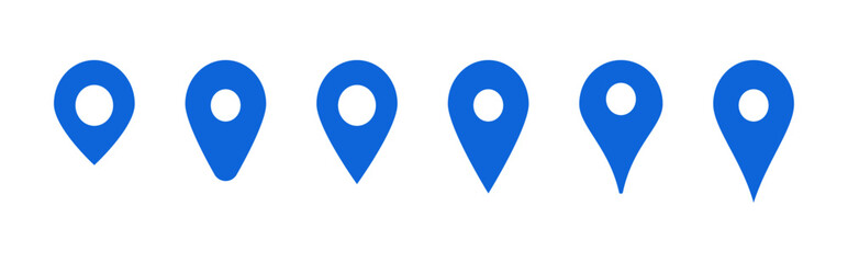 Pin location icon set in vector format. Includes map pins, GPS markers, and navigation symbols for apps, maps, UI design, travel, and location-based services.