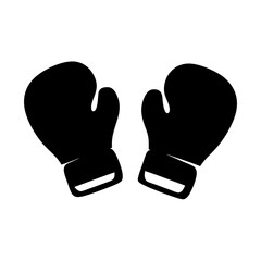 Pair of Black Boxing Gloves Icon Simple Design Graphic Illustration