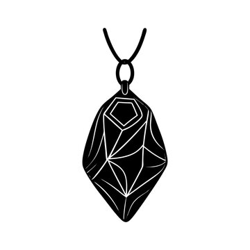 black pendant necklace geometric design clip art preview