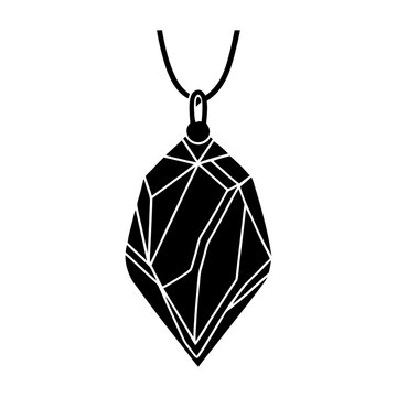 black crystal pendant necklace clip art preview