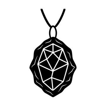 black pendant necklace geometric design clip art preview